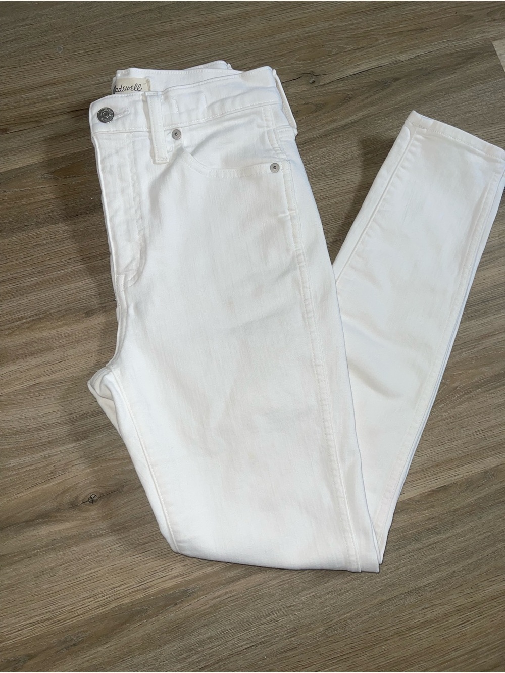 Madewell 10" High-Rise Skinny Jeans in Pure White - Size 28